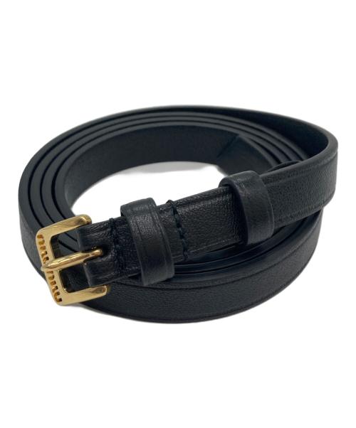 MIU MIU（ミュウミュウ）MIU MIU (ミュウミュウ) レザーベルト ブラック サイズ:SIZE 34/85の古着・服飾アイテム