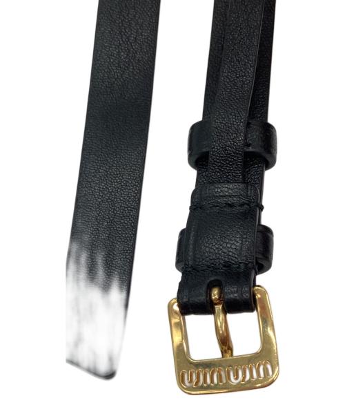 MIU MIU（ミュウミュウ）MIU MIU (ミュウミュウ) レザーベルト ブラック サイズ:SIZE 34/85の古着・服飾アイテム