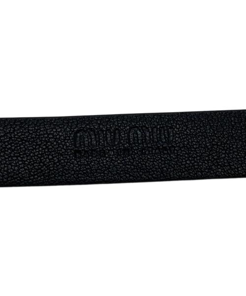 MIU MIU（ミュウミュウ）MIU MIU (ミュウミュウ) レザーベルト ブラック サイズ:SIZE 34/85の古着・服飾アイテム