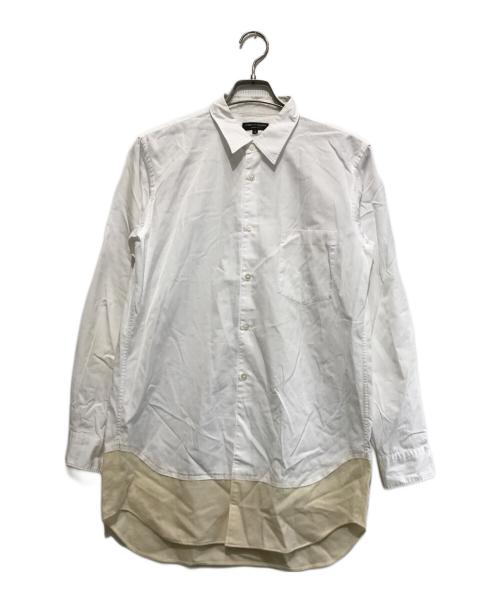 COMME des GARCONS HOMME PLUS（コムデギャルソンオムプリュス）COMME des GARCONS HOMME PLUS (コムデギャルソンオムプリュス) ウール切替ロングシャツ ホワイト サイズ:Sの古着・服飾アイテム