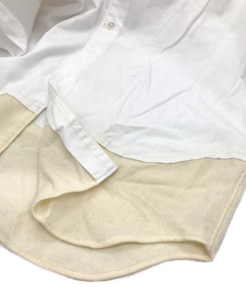 COMME des GARCONS HOMME PLUS（コムデギャルソンオムプリュス）COMME des GARCONS HOMME PLUS (コムデギャルソンオムプリュス) ウール切替ロングシャツ ホワイト サイズ:Sの古着・服飾アイテム