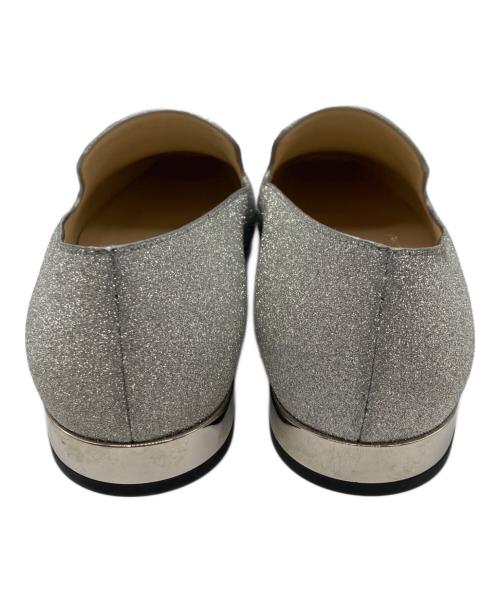 JIMMY CHOO（ジミーチュウ）JIMMY CHOO (ジミーチュウ) グリッターフラットシューズ シルバー サイズ:37の古着・服飾アイテム