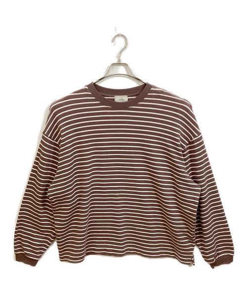 EVCON（エビコン）EVCON (エビコン) BORDER L/S WIDE T-SHIRT ブラウン サイズ:3の古着・服飾アイテム