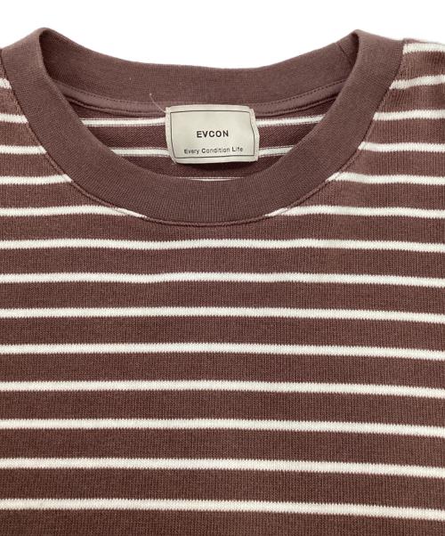 EVCON（エビコン）EVCON (エビコン) BORDER L/S WIDE T-SHIRT ブラウン サイズ:3の古着・服飾アイテム