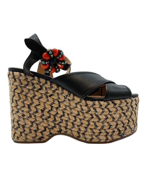 MARC JACOBS（マークジェイコブズ）MARC JACOBS (マークジェイコブス) ローワンエスパドリーユウェッジ ブラック サイズ:37の古着・服飾アイテム