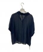 NOLLEY'Sノーリーズ）の古着「楊柳シルク衿プリーツブラウス」｜ネイビー