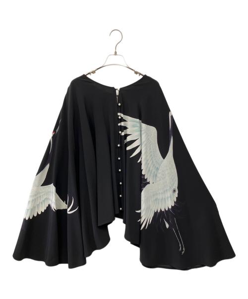 YUMI KATSURA（ユミカツラ）YUMI KATSURA (ユミカツラ) CAPE TSURU ブラック サイズ:Freeの古着・服飾アイテム