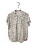 23区ニジュウサンク）の古着「バックサテンアムンゼン ドットプリント ブラウス」｜グレー