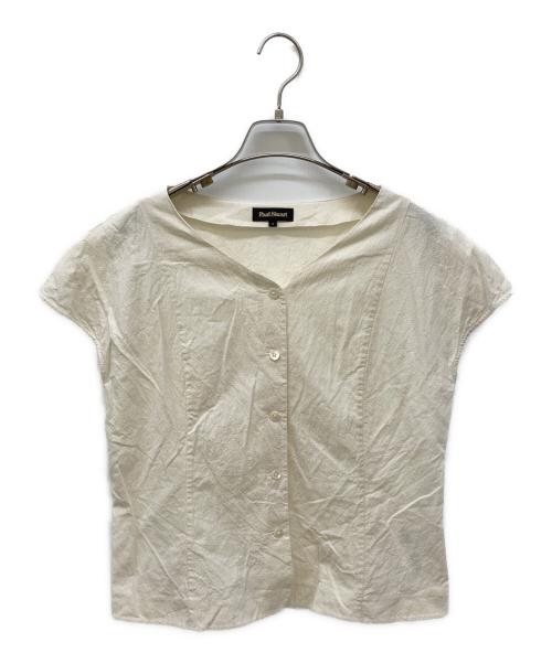 Paul Stuart（ポールスチュアート）Paul Stuart (ポールスチュアート) コットンリネンサッカー ブラウス アイボリー サイズ:8の古着・服飾アイテム