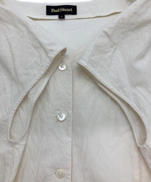 Paul Stuart（ポールスチュアート）Paul Stuart (ポールスチュアート) コットンリネンサッカー ブラウス アイボリー サイズ:8の古着・服飾アイテム