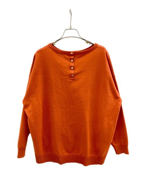 23区（ニジュウサンク）23区 (ニジュウサンク) ウールコットンストレッチ オーバーサイズ ニット オレンジ サイズ:38の古着・服飾アイテム
