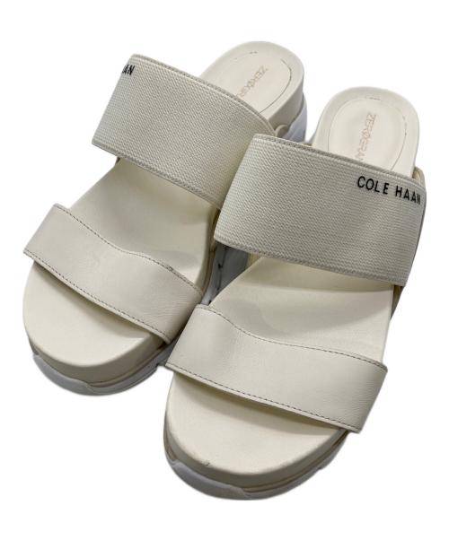 COLE HAAN（コールハーン）COLE HAAN (コールハーン) ZEROGRAND (ゼログラウンド) ダブル バンド スライド サンダル ホワイト サイズ:５Bの古着・服飾アイテム