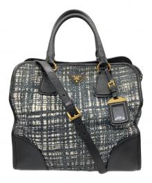 PRADA（プラダ）の古着「2WAYバッグ」｜ブラック×ホワイト