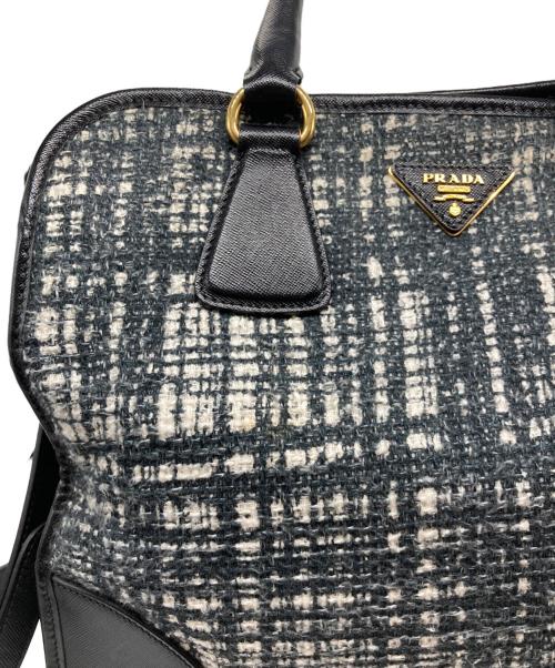 PRADA（プラダ）PRADA (プラダ) 2WAYバッグ ブラック×ホワイトの古着・服飾アイテム