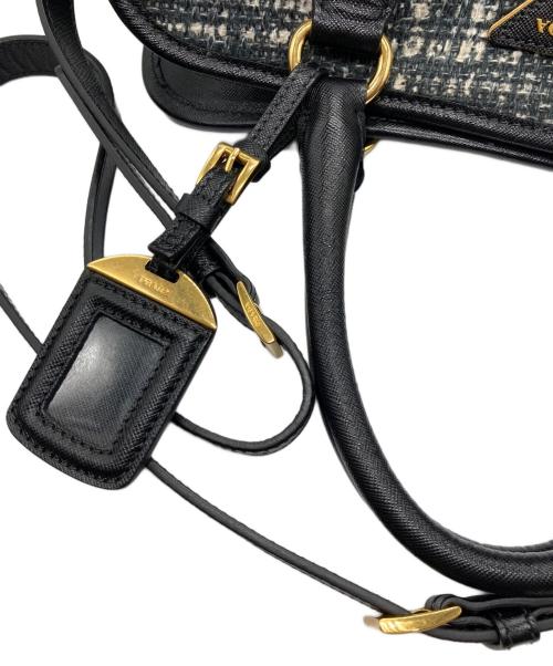 PRADA（プラダ）PRADA (プラダ) 2WAYバッグ ブラック×ホワイトの古着・服飾アイテム