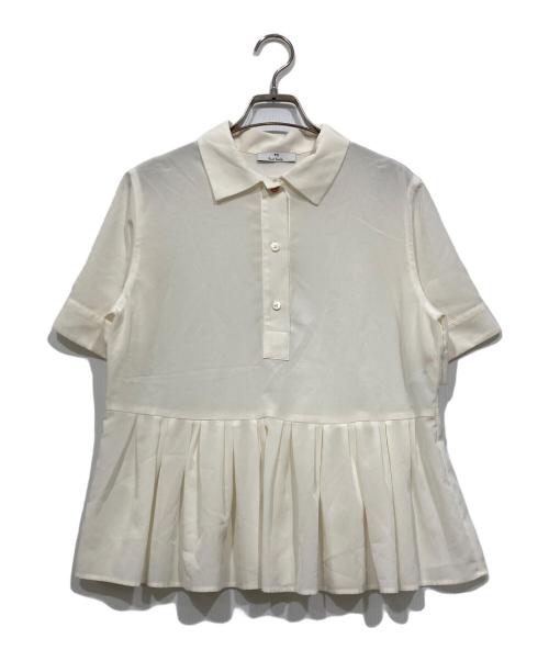 PS Paul Smith（ＰＳポールスミス）PS Paul Smith (ＰＳポールスミス) プリーツ切替ブラウス アイボリー サイズ:40の古着・服飾アイテム