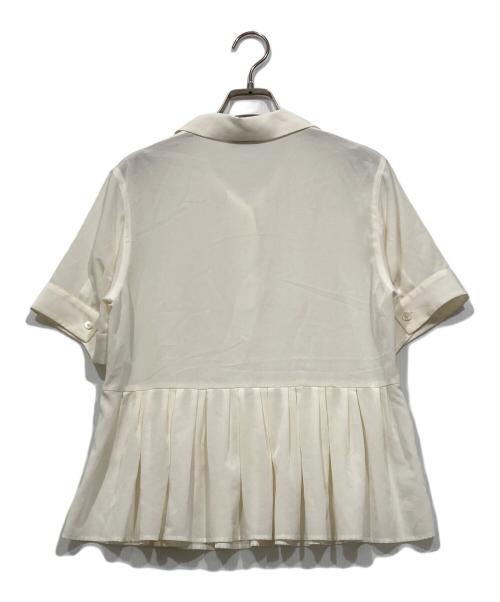 PS Paul Smith（ＰＳポールスミス）PS Paul Smith (ＰＳポールスミス) プリーツ切替ブラウス アイボリー サイズ:40の古着・服飾アイテム