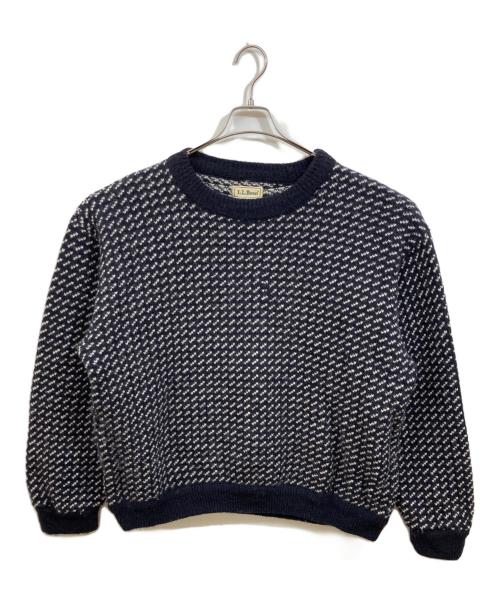 L.L.Bean（エルエルビーン）L.L.Bean (エルエルビーン) バーズアイ柄セーター ネイビー×ホワイト サイズ:XLの古着・服飾アイテム
