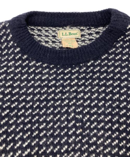 L.L.Bean（エルエルビーン）L.L.Bean (エルエルビーン) バーズアイ柄セーター ネイビー×ホワイト サイズ:XLの古着・服飾アイテム