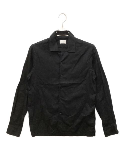 GUY ROVER（ギローバー）GUY ROVER (ギローバー) Brilla per il gusto (ブリッラ ペル イルグースト) リネンコットンオープンカラーシャツ ブラック サイズ:Mの古着・服飾アイテム