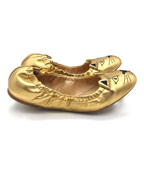 charlotte olympia（シャーロットオリンピア）Charlotte Olympia (シャーロットオリンピア) バレエシューズ ゴールド サイズ:SIZE 36の古着・服飾アイテム