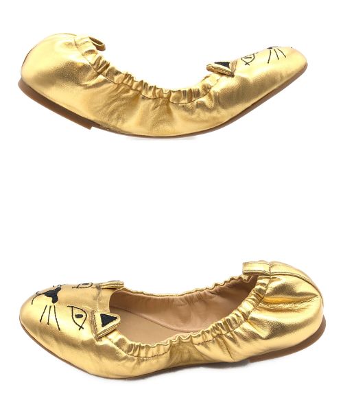 charlotte olympia（シャーロットオリンピア）Charlotte Olympia (シャーロットオリンピア) バレエシューズ ゴールド サイズ:SIZE 36の古着・服飾アイテム