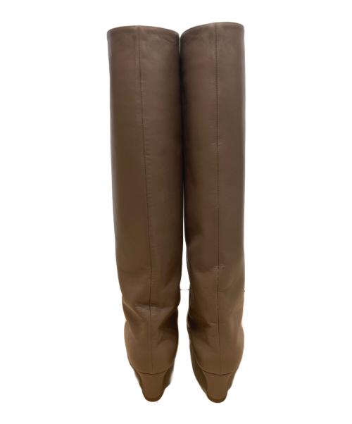 NEBULONI E.（ネブローニ）NEBULONI E. (ネブローニ) ワイドロングブーツ ベージュ サイズ:38の古着・服飾アイテム