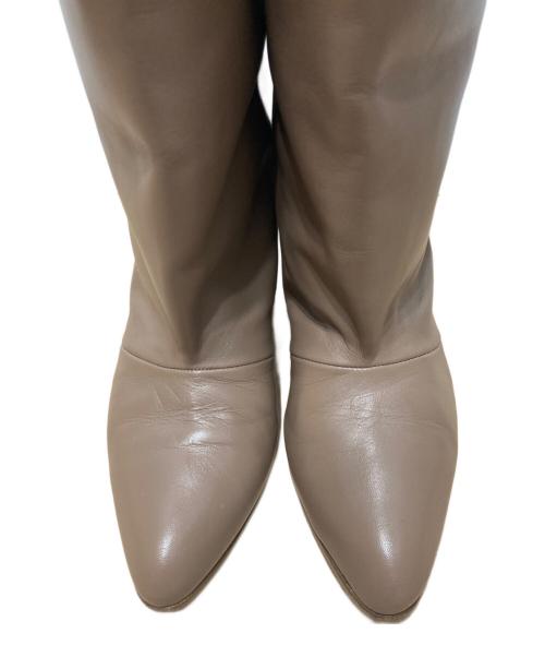 NEBULONI E.（ネブローニ）NEBULONI E. (ネブローニ) ワイドロングブーツ ベージュ サイズ:38の古着・服飾アイテム
