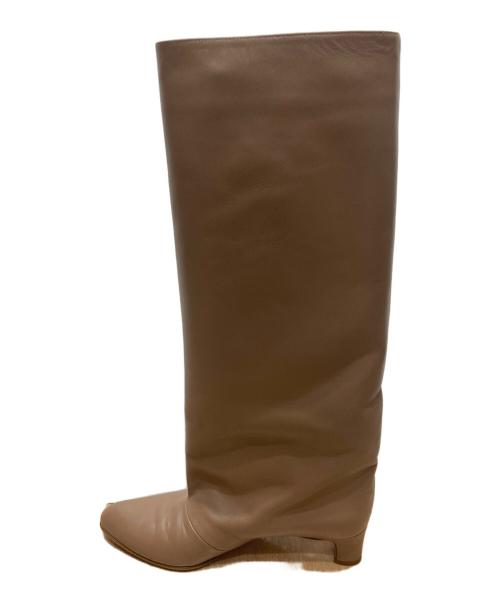 NEBULONI E.（ネブローニ）NEBULONI E. (ネブローニ) ワイドロングブーツ ベージュ サイズ:38の古着・服飾アイテム