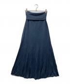 IENA LA BOUCLEイエナ ラ ブークル）の古着「リネンパネルスカート」｜ネイビー