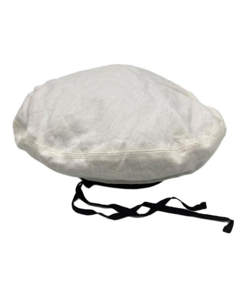 kijima takayuki（キジマタカユキ）kijima takayuki (キジマタカユキ) LINEN WOOL BERET ホワイトの古着・服飾アイテム