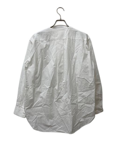 DRAWER（ドゥロワー）DRAWER (ドゥロワー) フロントフリルクルーネックシャツ　6511-299-0916 ホワイト サイズ:38の古着・服飾アイテム