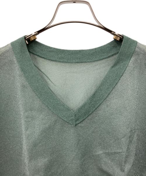 CLANE（クラネ）CLANE (クラネ) SHEER VNECK KNIT TOPS グリーン サイズ:1の古着・服飾アイテム