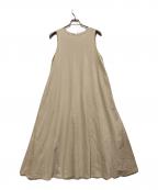 green label relaxingグリーンレーベルリラクシング）の古着「パネルフレア インレー ワンピース」｜ベージュ