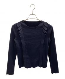 FOXEY（フォクシー）の古着「フリルニット」｜ネイビー