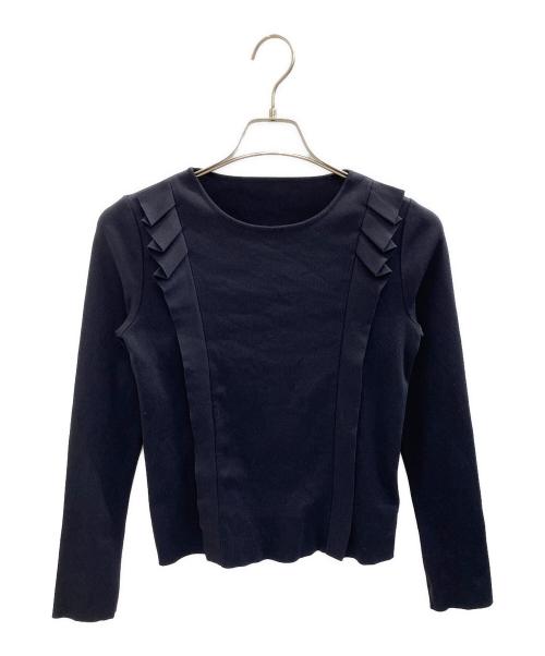 FOXEY（フォクシー）FOXEY (フォクシー) フリルニット ネイビー サイズ:M (38)の古着・服飾アイテム