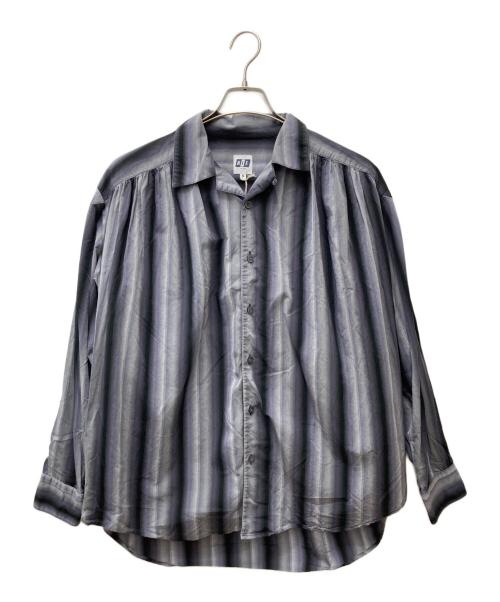 AiE（エーアイイー）AiE (エーアイイー) コットンストライプシャツ グレー×パープル サイズ:Sの古着・服飾アイテム