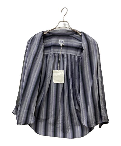 AiE（エーアイイー）AiE (エーアイイー) コットンストライプシャツ グレー×パープル サイズ:Sの古着・服飾アイテム