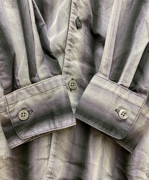 AiE（エーアイイー）AiE (エーアイイー) コットンストライプシャツ グレー×パープル サイズ:Sの古着・服飾アイテム