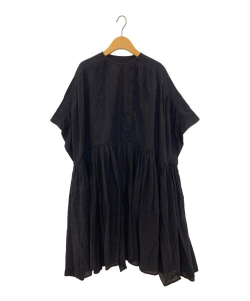 Khadi & Co（カディアンドコー）Khadi ＆ Co (カディアンドコー) GATHER PULL TUNIC ブラック サイズ:Lの古着・服飾アイテム