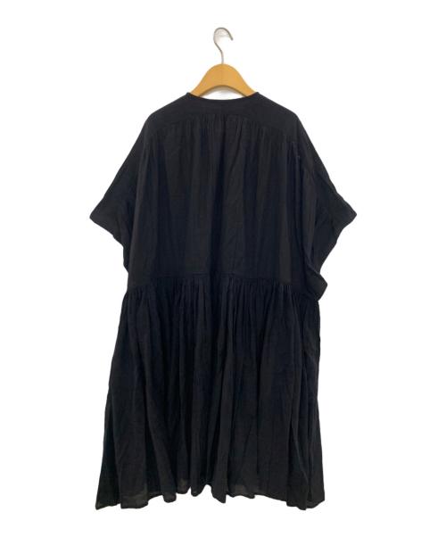 Khadi & Co（カディアンドコー）Khadi ＆ Co (カディアンドコー) GATHER PULL TUNIC ブラック サイズ:Lの古着・服飾アイテム