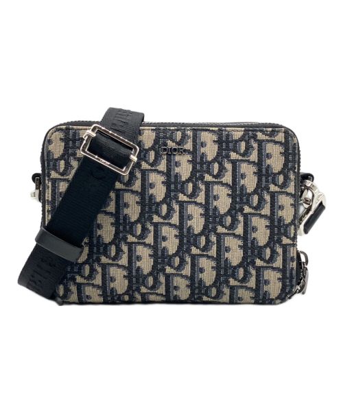 Christian Dior（クリスチャン ディオール）Christian Dior (クリスチャン ディオール) オブリーク ジャカードショルダーバッグ グレーの古着・服飾アイテム