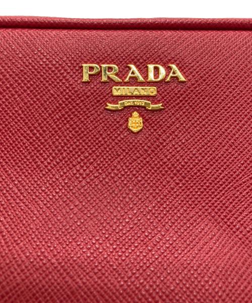 PRADA（プラダ）PRADA (プラダ) サフィアーノレザーショルダーバッグ レッドの古着・服飾アイテム