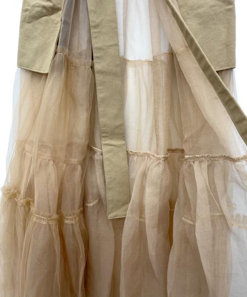 MAISON SPECIAL（メゾンスペシャル）MAISON SPECIAL (メゾンスペシャル) チュールティアードベルトスカート ベージュ サイズ:Free 未使用品の古着・服飾アイテム