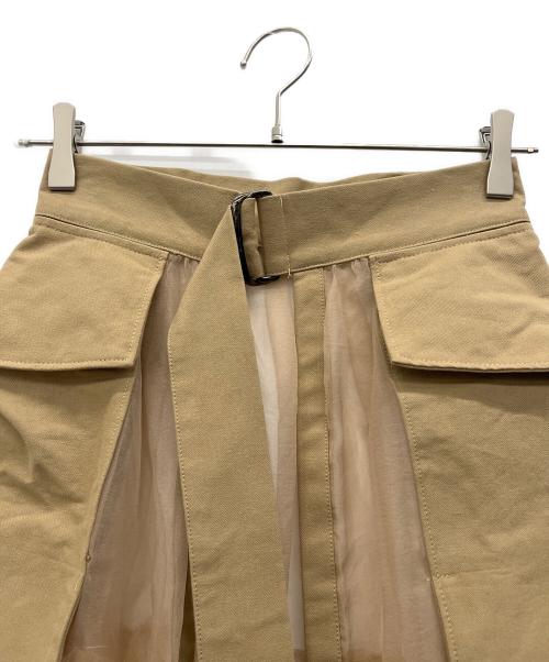 MAISON SPECIAL（メゾンスペシャル）MAISON SPECIAL (メゾンスペシャル) チュールティアードベルトスカート ベージュ サイズ:Free 未使用品の古着・服飾アイテム