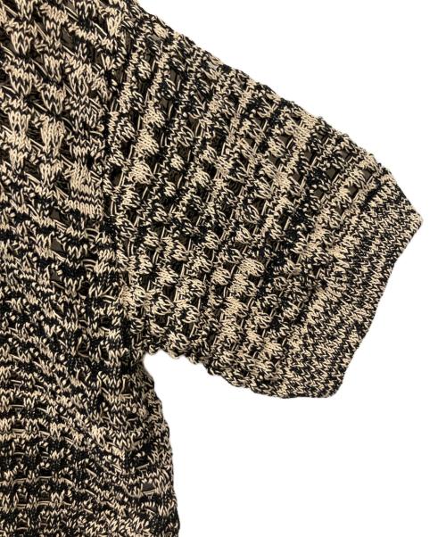 NKNIT（ンニット）NKNIT (ンニット) コットンメッシュニットポロシャツ ブラックベージュ サイズ:1の古着・服飾アイテム