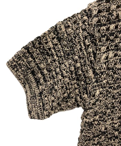 NKNIT（ンニット）NKNIT (ンニット) コットンメッシュニットポロシャツ ブラックベージュ サイズ:1の古着・服飾アイテム