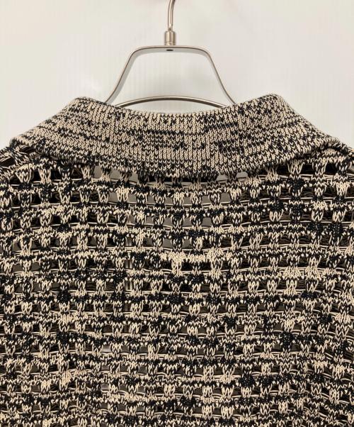 NKNIT（ンニット）NKNIT (ンニット) コットンメッシュニットポロシャツ ブラックベージュ サイズ:1の古着・服飾アイテム