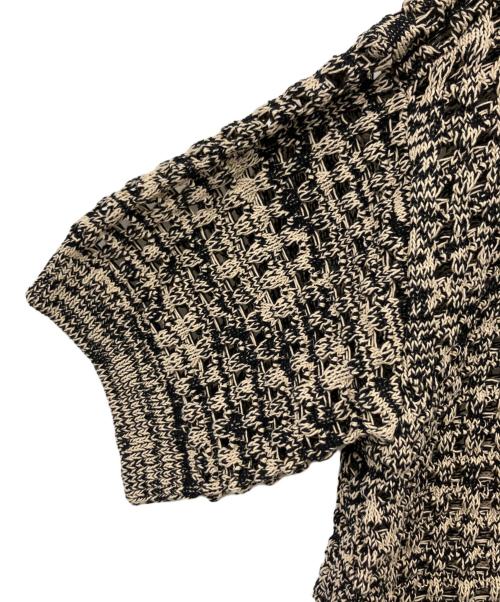 NKNIT（ンニット）NKNIT (ンニット) コットンメッシュニットポロシャツ ブラックベージュ サイズ:1の古着・服飾アイテム