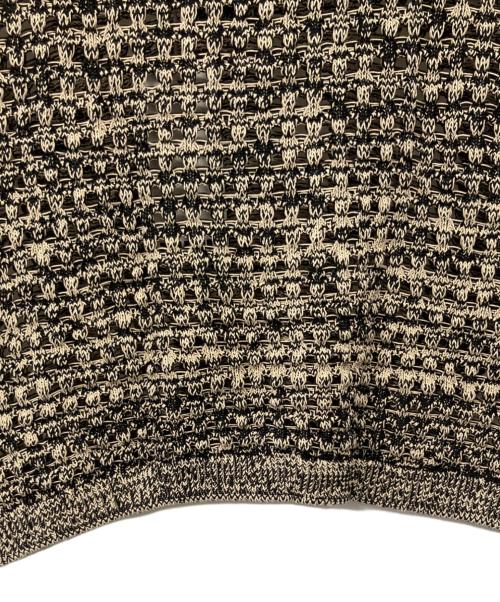 NKNIT（ンニット）NKNIT (ンニット) コットンメッシュニットポロシャツ ブラックベージュ サイズ:1の古着・服飾アイテム